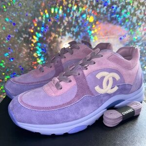 Chanel purple trainers